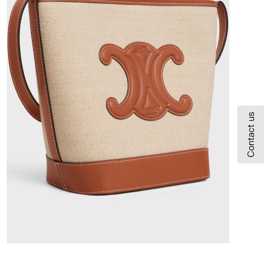 Celine SMALL BUCKET CUIR TRIOMPHE in TEXTILE AND CALFSKIN - Picture 2 of 6